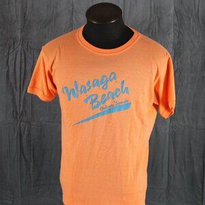 Vintage Graphic T-shirt - Wasaga Beach Neon Puffer Graphic - Men's Large